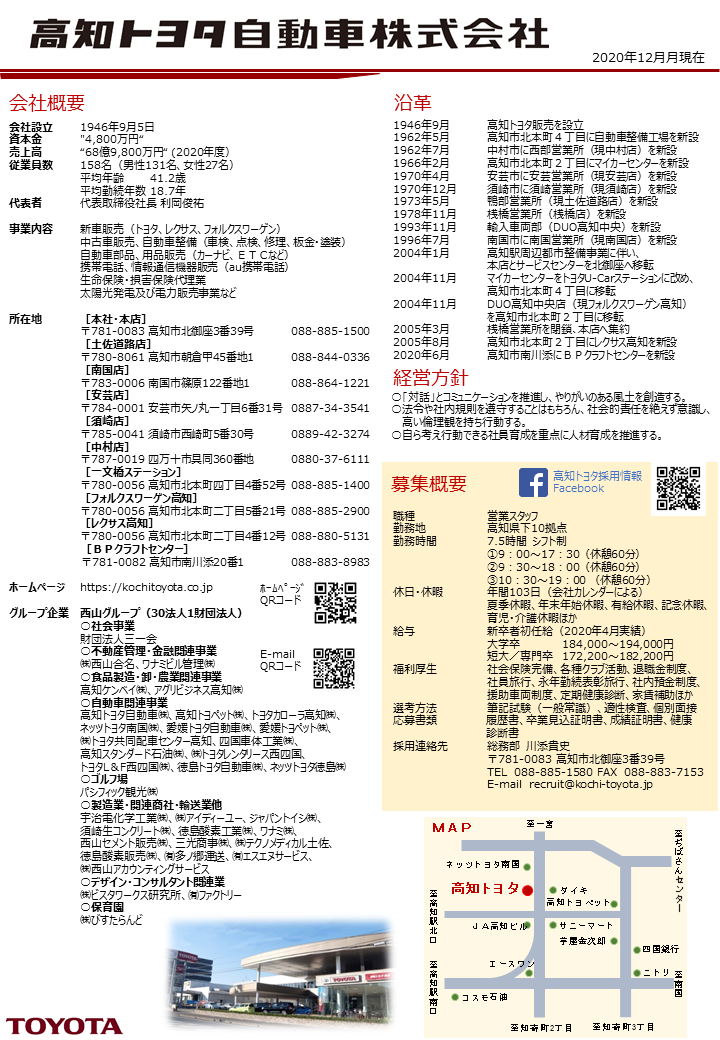 会社概要・募集要項  採用情報  高知トヨタ